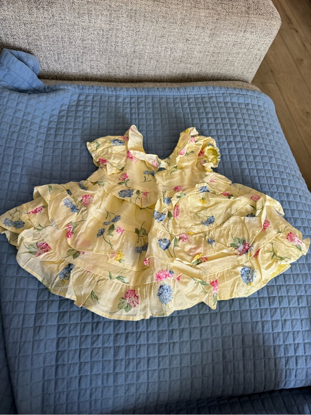 Janie and Jack Yellow Floral Ruffle Dress